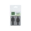 3130630671787-Exacompta - Plaque de signalisation Toilettes - 75 x 75 mm - aluminium brossé-P_405121416_1-1