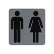 3130630671787-Exacompta - Plaque de signalisation Toilettes - 75 x 75 mm - aluminium brossé-P_405121416_3-0