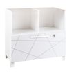 Armoire mi-haute SUNDAY - L80 x H79 x P42 - 2 cases + 1 tiroir - blanc graphic (Top bois à prendre en sus)