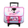 3666311012346-Cartable à roulettes Lililou 38 cm - 2 compartiments - rose - Bagtrotter-P_405128874_1-0