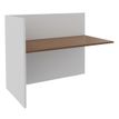 Banque d'accueil Module de départ haut OLA - L142,5 x H112 x P82,5 cm - structure blanc perle, plateau noyer