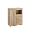3483601144569-Rangement bas MAMBO - L80 x H112 x P46 - 1 porte / 2 tiroirs - Chêne Sonoma/blanc-P_405132841_1-0