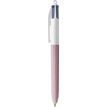 BIC 4 Couleurs WOOD - Stylo à bille 4 couleurs - corps rose