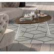 3253310179790-Table basse galet - L100xH42xP90/80 - pied blanc - plateau imitation noyer-P_405134565_2-1