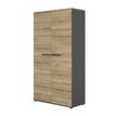 Rangement haut CONNEXION - L80 x H187 x P45 - 2 portes - 4 étagères - Chêne/anthracite