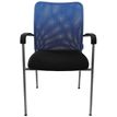 0404051443425-Lot de 4 chaises JULIA - avec accoudoirs - assise noire et dossier bleu-P_405144342_2-1