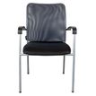 Lot de 4 chaises JULIA - avec accoudoirs - assise noire et dossier gris