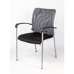 0404051443432-Lot de 4 chaises JULIA - avec accoudoirs - assise noire et dossier gris-P_405144343_2-1