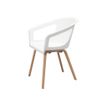 0404051443500-Lot de 4 chaises ONENNA - pieds bois - accoudoirs intégrés - coque blanche-P_405144350_2-1