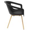 0404051443517-Lot de 4 chaises ONENNA - pieds bois - accoudoirs intégrés - coque noire-P_405144351_2-1