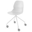 3483600966964-Chaise EASY - avec roulette - Blanc--0