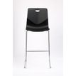 Tabouret TECSUP - Empilable - coque en polypropylène noir - pieds chromés fenêtre