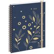 Agenda spiralé Végétal Pratic S - 1 semaine sur 2 pages - 14 x 18 cm - bleu - Exacompta