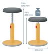 4002432129454-Leitz Ergo - Tabouret ergonomique assis/debout - hauteur réglable jusqu'à 79 cm - Jaune --1