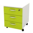 Caisson mobile - 3 tiroirs - L41xP50xH52,2 cm - structure blanche, façade verte
