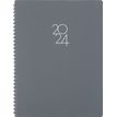 Agenda à spirale Portland - 1 semaine sur 2 pages - 22 x 28 cm - gris - Oberthur