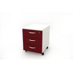 Caisson mobile - 3 tiroirs - L41xP50xH52,2 cm - structure blanche, façade prune
