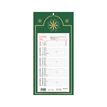Calendrier Lecas long classique - mensuel à feuillets - 16 x 33,3 cm - vert
