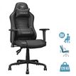 4710483775178-Fauteuil gamer FUSION S Black - accoudoirs réglables - appui-tête intégré - noir--0