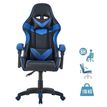 Fauteuil gamer TX - accoudoirs - appui-tête intégré - noir et bleu