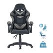 Fauteuil gamer TX - accoudoirs - appui-tête intégré - noir et gris