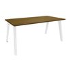 3253310367272-Bureau simple STEELY - L140 cm - Pieds blanc - plateau imitation noyer-P_405150740_1-0