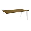 3253310285170-Bureau simple STEELY - L140 cm - Bureau suivant - Pieds blanc - plateau imitation noyer-P_405150748_1-0