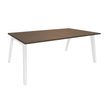 Bureau STEELY Manager - L180 x P100 x H72,5 cm - plateau imitation noyer - pieds blanc