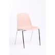 3760185020350-Chaise CHARLOTTE - pieds chromés sans accroche - Rose poudré--0