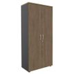 3253310333437-Armoire haute IDRA/DUAL - H180 x L80 x P47 - 2 portes - Corps anthacite - Portes et dessus imitation no--0