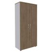 3253310338418-Armoire haute IDRA/DUAL - H180 x L80 x P47 - 2 portes - Corps alu - Portes et dessus imitation noyer--0