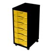 3219091959525-Module de bureau - 6 tiroirs - 71x30x39 - noir et jaune--0