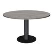 Table de réunion ronde - diam 100 cm - pieds tulipe anthracite - plateau imitation chêne gris