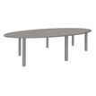 Table de réunion ovale - L280 cm - Pieds exprim alu - Plateau imitation noyer