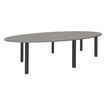 Table de réunion ovale - L280 cm - Pieds exprim carbone - Plateau imitation chêne gris
