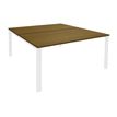 3253310429390-Bureau Bench IRIS - L120 cm - Plan de départ - Pieds blanc - plateau imitation noyer-P_405152188_1-0
