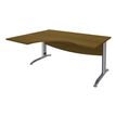 3253310479203-Bureau compact à gauche IDRA - L160 cm - Pied alu - plateau imitation noyer (Pieds de renfort obligat-P_405152434_1-0