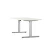 Bureau électrique AXEL -  bureau assis/debout  - L180 cm - plateau blanc - pieds gris