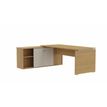 Bureau manager MOKA - L202 x P180 cm - avec console retour - plateau droit - imitation chêne clair