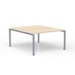 Bureau Bench CONECT - L140 x P165 cm - plateau imitation érable - pieds gris