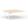 Bureau Bench CONECT - plan suivant - L160 x P165 cm - plateau imitation érable - pieds blancs