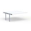 Bureau Bench CONECT - plan suivant - L160 x P165 cm - plateau blanc - pieds gris
