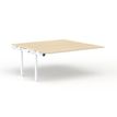 Bureau Bench CONECT - plan suivant - L180 x P165 cm - plateau imitation chêne clair - pieds blancs