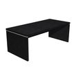 Bureau Manager FLORA - L180 x P90 cm - pieds panneaux - plateau imitation frêne noir