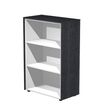 Bibliothèque haute Flora - L82,8xP43xH119,8 cm - 2 étagères - frêne noir