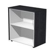 7331920003196-Armoire basse Flora - L82,8xP43xH81,4 cm - portes vitrées- 1 étagère - frêne noir-P_405154458_2-1
