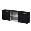 7331920003257-Armoire basse triple Flora - L243xP43xH81,4 cm - 4 portes mélaminés - 3 étagères - fr