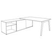 3253310175952-Bureau STEELY Manager - L180 x P100 x H72,5 cm - console retour à gauche (2 tiroirs) L200 x P60 x H72,5 cm - p-P_405159727_4-3