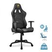 Fauteuil gamer ARMOR ELITE - accoudoirs réglables - appui-tête intégré - noir/or