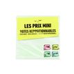 Les Prix Mini - Bloc Cube notes repositionnables - 400 feuilles - 76 x 76 mm - couleurs pastels assorties
